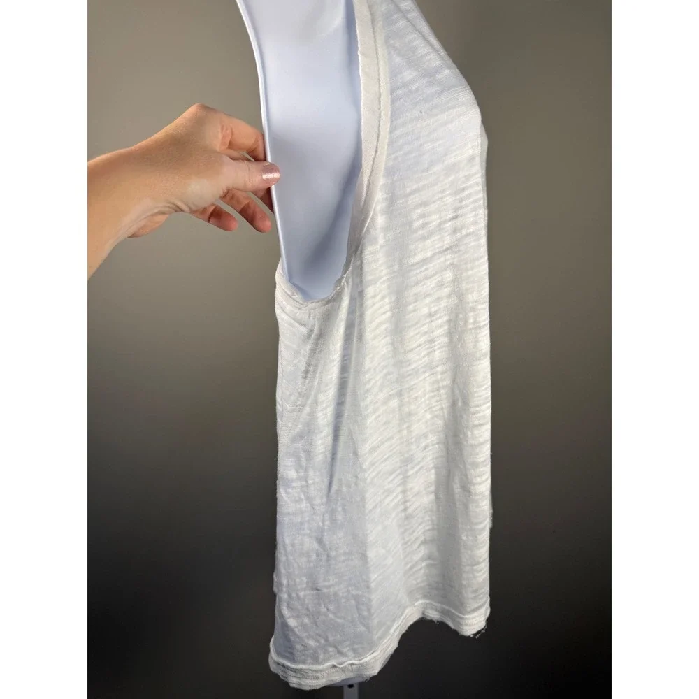 Free People Brisbane Mock Neck Tank White Heathered Open Back Size S Boho
